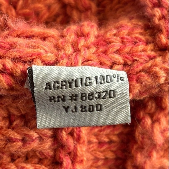 C.C. Winter Chunky Hat Peach Pink Orange - Picture 4 of 5